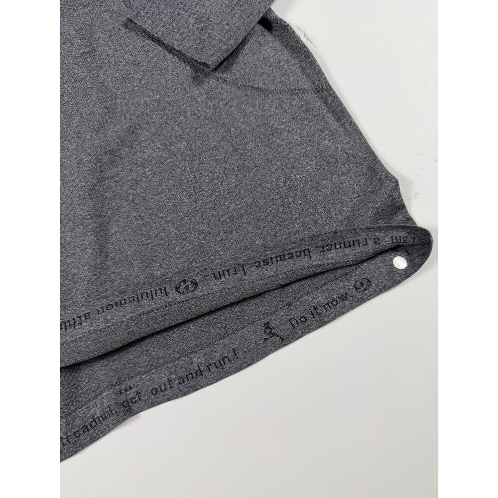 Lululemon Swiftly Tech Long Sleeve Heathered Black Seamless Running Top Size 8 - Picture 9 of 12